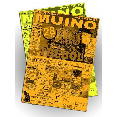 Carteles 70x100 1 tinta papel fosforito